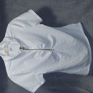 Michael kors fitted white zip front polo size medium